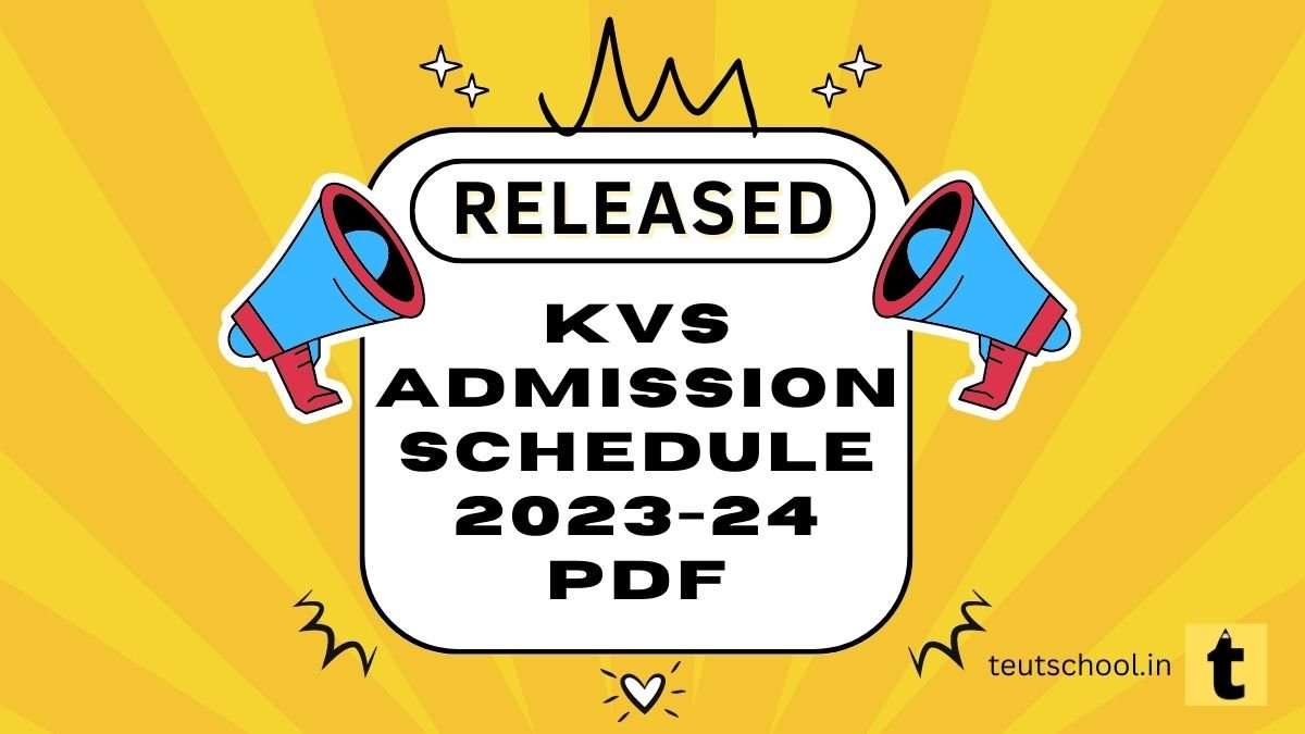 KV Admission Schedule 2023-24 PDF